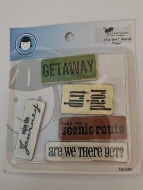 RARE NIP LI'L DAVIS DESIGNS EMBELLISHMENT SCRAPBOOKING TRAVEL VACATION CHIP ART